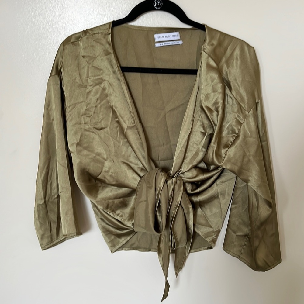 urban outfitters silk tie top